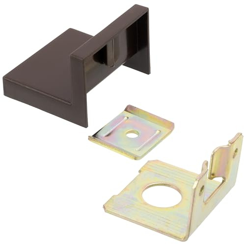 AERZETIX - Set di 10 Staffe di Fissaggio per Pensile da Cucina 46x43x32mm con Copertura in Plastica 50x45x35mm - Raccordo per Sospensione a Parete - in Acciaio - Colore Marrone - C74775