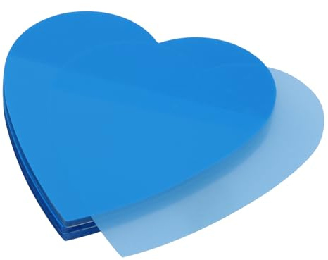 ONLYKXY Transparente Haftnotizen in Herzform, 7,1 x 7,2 cm, wasserdicht, selbstklebende Buchregister, 150 Blatt, PET-Marker, Haftnotizen, Block (blau), 3 Stück