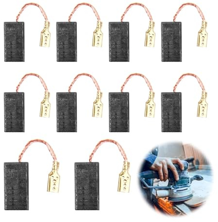 Spazzole di carbone per motore a carbone per smerigliatrice angolare, confezione da 10 spazzole di carbone di ricambio per elettroutensili per S1M-FF03-100A/6-100 A86C Makita, sostituisce 16 * 8 * 5