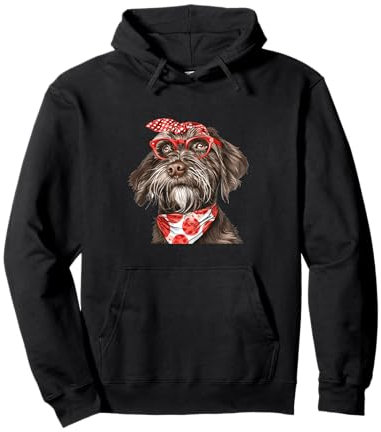 Deutsches Drahthaar Mom Bandana Hunderasse Grafik Pullover Hoodie