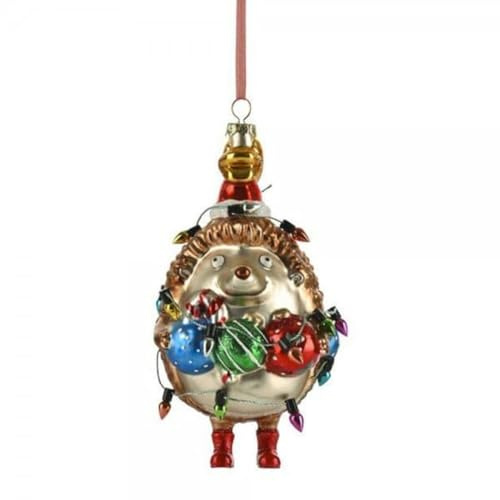 Gift Company Hänger Igel mit Lichterkette, braun, Weihnachtsdekoration