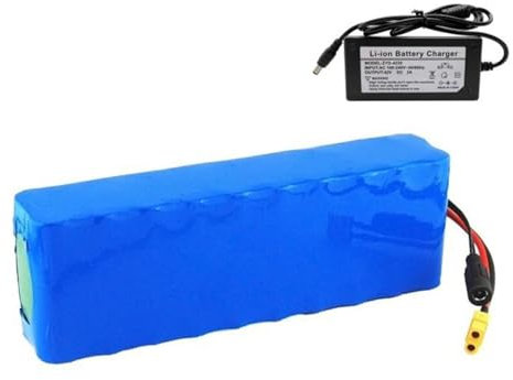Batterie de vélo électrique au lithium 36 V 10 Ah, batterie de vélo électrique 10S2P avec chargeur, pour scooter de vélo électrique XT60
