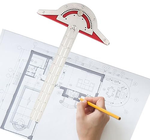 Generic Kantenlineal für Holzbearbeitung – verstellbarer Winkelmesser aus Edelstahl | Holzbearbeitungs-Kantenlineal, Präzisions-Zimmermannslineal, und Layout-Werkzeug