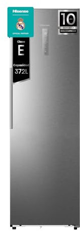 Hisense RL3K370SEIE Frigorifero Monoporta Total No Frost, Inox, 185.6 x 59.5 cm, Classe E, 372 L, Deep Freeze, Large Capacity, 0° Fresh Box, WiFi