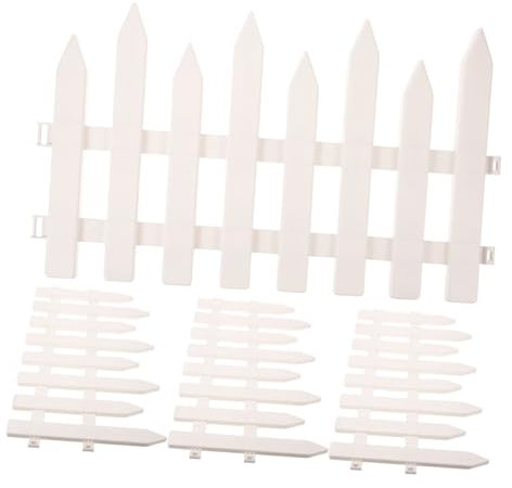 HOUDERCO 4pcs Garden Fence Decorations Picket Fence Border Edging for Garden Landscape