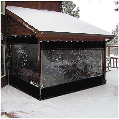 Rideau de jardin imperméable en PVC 0,5 mm panneaux latéraux avec perforations pour pergola, véranda, pavillon, extérieur noir, couverture d'ombrage (taille : 1 x 0,8 m)
