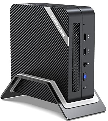 MINIS FORUM UM560 XT Mini PC, processeur AMD Ryzen 5 5600H 6cœurs 12 Fils jusqu'à 4.2 GHz, AMD Radeon Graphics(Fréquence Graphique 1800 MHz), 16GB DDR4 / 512GB PCIe SSD, HDMI×2/USB-C/2.5G RJ45
