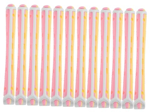 WRITWAA 12pcs Flexible Plastic Hair Curlers Perm Rod Wave Rollers for Women Hair Curling Tools Suitable for Short and Long Cold Perm Styling