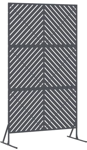 vidaXL Avskärmningsskärm Antracit 100 x 50 x 180 cm Stål, Modern trädgård och terrass insynsskydd, utomhus avdelare, rektangulär stålskärm, uteplatsavskiljare