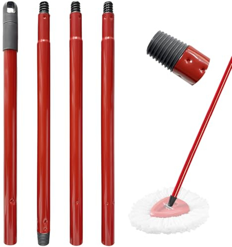 Se aplica a Palo fregona Vileda Turbo de acero inoxidable 4 secciones, compatible con fregona Vileda con pedal, recambio Vileda Turbo fregona, cubo Vileda Turbo con pedal, ajustable y compacto