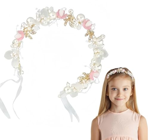 ARYIMYDP Blumenkranz Haare Kinder, Blumen Kinder Haarschmuck Mädchen, Verstellbar Hochzeit Haarkranz Blumen, Kommunion Haarschmuck, für Hochzeit, Geburtstag, Party