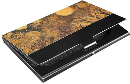Gold Tree Slim Visitenkartenetui mit Kartenhalter aus Leder und Edelstahl zum Schutz Ihrer Karten