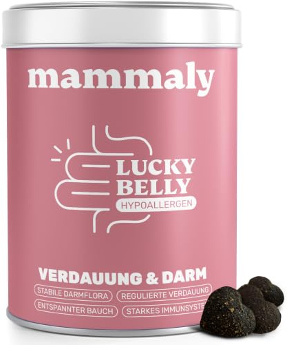 mammaly Lucky Belly® ohne Huhn Verdauungs-Komplex (bis 30 Tage) | mit 60 Snacks - Hypoallergen - für Darmflora & bei Allergie - mit Probiotika - DLG zertifiziert - mit Tierärzten entwickelt