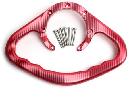 Mango de aluminio CNC para tanque de motocicleta, agarre de seguridad para Honda CBR600 CBR 1000RR 900RR 250RR VFR400 CB 600F VTR1000 Tapa de depósito de combustible Reposabrazos del pasajero (rojo)