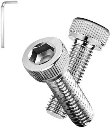 THFJWJ 60 Stück Zylinderschrauben Inbusschrauben M4×25mm | A2 V2A 304 Edelstahl DIN912,Mit Schraubenschlüssel,Zylindrischer Kopf，Vertikale Linien einritzen，für die Möbelreparatur