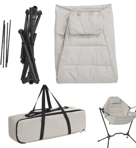 Bollisate Silla De Camping para Exterior Y Acampada - Taburete Mecedor De Aluminio Resistente De Uso Intensivo | Silla Balancín Portátil para Césped | para Picnic, Área de Descanso, Césped, Patio,
