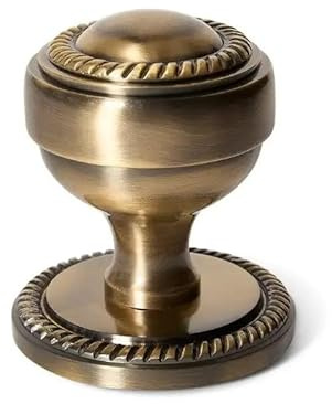 Designer Levers Georgian Centre Door Knob, Antique Brass