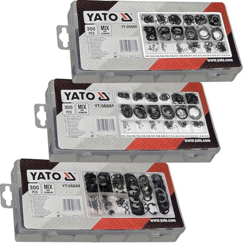 Yato C E-Clips innen Aussen Seegerring Satz 900-tlg Sprengring Sicherungsri | Yt-06880+YT-06881+YT-06884,