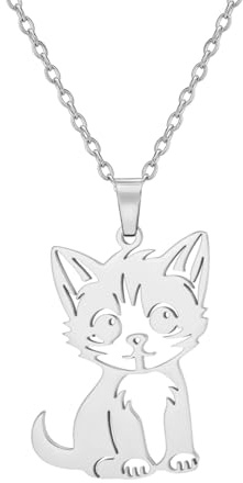 Collana con Gatto per Donna Ciondolo Gattino in Argento Accessori per Animali Carini Gioielli Regali di Amicizia per Gli Amanti dei Gatti