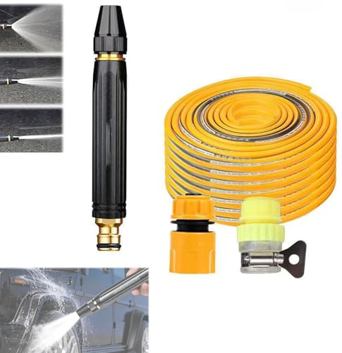 Hochdruck-Waschpistole for die Autowäsche zu Hause mit Booster-Düse, Hochdruck-Waschpistole for die Autowäsche zu Hause mit Schlauch, Sprühdüse for Rasen & Garten zur Pflanzen(30m)