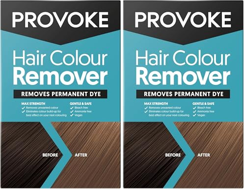 PROVOKE Hair color remover, Max Strength removes permanent hair color, to remove multicolor hair dye; ammonia free and bleach free formulation, white, 1 piece (Pack of 2)