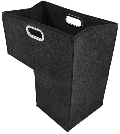 GALPADA Cesto Organizer per Scale in Feltro Nero Manici Metallici, Salvaspazio e Facile da Trasportare, per Abiti e Decorazioni Natalizie