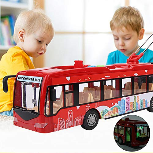 Chiyyak Leksaksbuss Cool Lätt Bilmodell med Tröghet, Antika Dikter, Musik, Strömlinjeformad Kroppsdesign, Lämplig för Barn och Barn, Plastmaterial