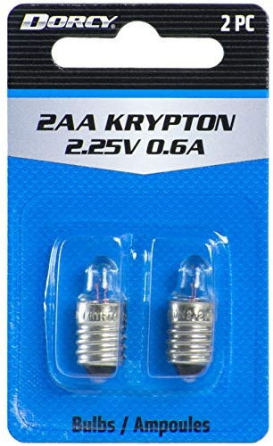 Dorcy 2AA-2.25-Volt, 0.6A Krypton Replacement Bulb, 2-Pack (41-1664)