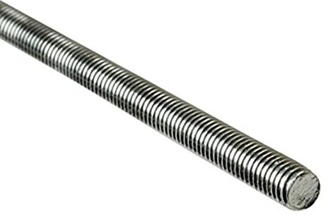 Merriway BH03016 (2 Pcs) Steel Studding Threaded Bar Rod, M8 x 0.3M (5/16 inch x 12 inch) Zinc Plated - Pack of 2 Pieces