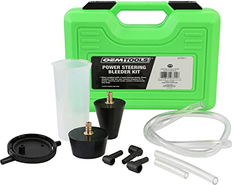 OEMTOOLS 27311 Power Steering and Brake Bleeder Kit, Removes Air from Fluid Lines After Repairs, Vacuum Adapter Kit for Reservoir Bleeding, Compatible with Most Pumps and Systems
