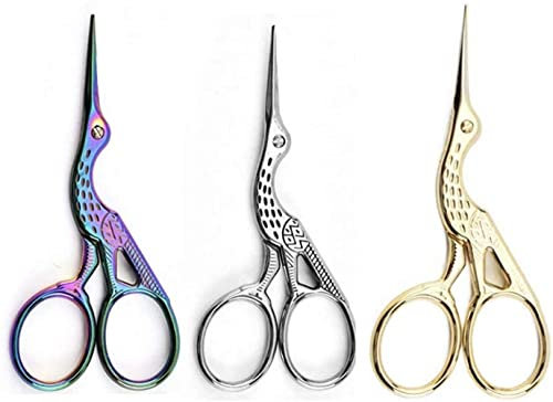 Bird Scissors 3 Pieces EPRHY Vintage Crane Design 3.5 Small Stainless Steel Scissors Sharp Sewing Shears for Embroidery Crafting Artwork Threading Needlework Home DIY Tool