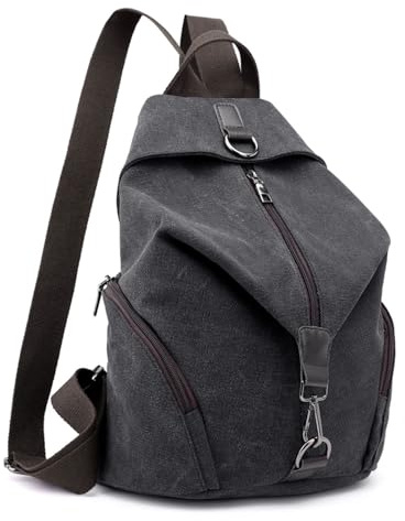 EVEOUT Vintage Unisex Casual Canvas College Schulter Rucksack, Frauen und Herren Laptop Rucksack für die Arbeit Schule Reisen, Wandern Camping Daypacks