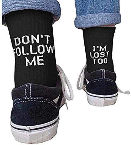 Peahop Lustige Socken Buchstaben Folgen Mir Nicht Beiläufige Socken ICH Bin AUCH VERLOREN Hip Hop Streetwear Skateboard Harajuku