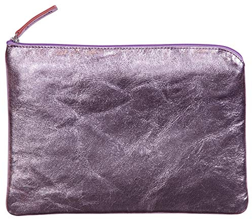 Clairefontaine 410123C Schlampermäppchen Miror, aus Lammleder, Flach, 23 x 16cm, 1 Stück, Rosa