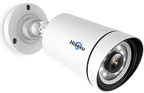 Hiseeu 5MP POE Camera Outdoor, Indoor Home Camera with Two-Way Audio, Night Vision, Motion Detection & Instant Alert Notifications,IP66 Outdoor Waterproof,Work POE CCTV System