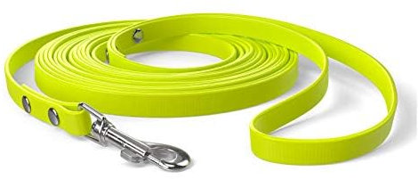 5m Schleppleine, Hundeleine, Handschlaufe, Neon-Gelb, extra schmal, schmutz- und wasserabweisend