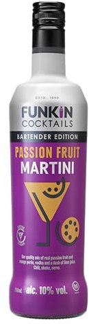 FUNKIN Cocktails Ready to Drink Passion Fruit Martini Bottle | Just Chill & Serve | Tropical & Tangy Flavour | Pre-Mixed & Ready to Drink Cocktails, Great-Tasting Bar-Quality Mix | 10% ABV | 700ml