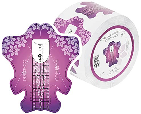 PROFICO Nagelschablonen Modellier-Schablone selbstklebend Nagelschablonen Nagelverlängerung Modellier-Schablone Selbstklebend 400 Stück Violett Harmony (Papier