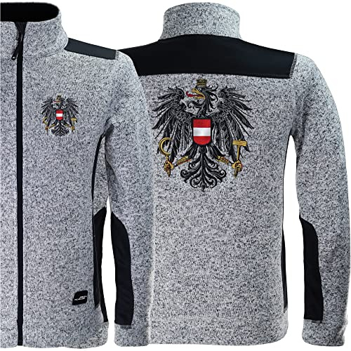 ÖSTERREICH Strickfleecejacke Herren Adler GESTICKT