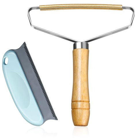 MELLIEX 2 Pezzi Levapelucchi Manuale Rimozione Pelucchi Portatile Fuzz Rasoio Spazzola per Abbigliamento Maglione Cashmere Tappeto