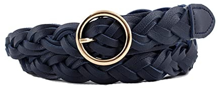 Jalach Damen Schmaler geflochtener Gürtel dünner Flechtgürtel gewebter Ledergürtel Taillengürtel für Jeans Kleid
