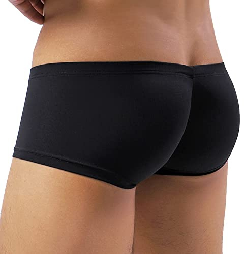 Faringoto Herren-Shorts Gay-Unterwäsche aus atmungsfähigem Eisseide Slip Boxershorts, Schwarz , M