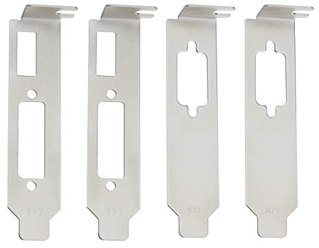 SG Store 4 soportes de perfil bajo para HDMI DVI VGA, tarjeta gráfica de video, soporte de media altura, componentes de carcasa de computadora (2 piezas HDMI DVI y 2 VGA)