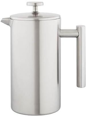 Stellar Doppelwandige Kaffeebereiter aus mattem Edelstahl – 900 ml Edelstahl isoliert French Press Kaffeebereiter