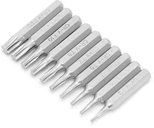 T9 Sechskant-Bit, Bit-Set, Reparaturwerkzeuge, T4, Torx, Chrom-Molybdän, T3, T4, T5, T6, T7, T8, T9, T10, T15, T20, 10 Stück, Sternschraubendreher mit 4 Mm Schaft