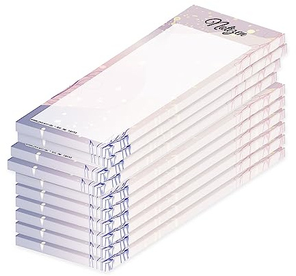 PRICARO Lot de 10 bloc-notes magnétiques Violet 62 x 148 mm