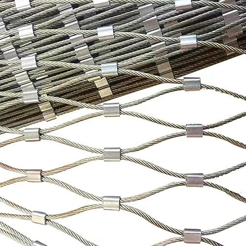 POCHY Edelstahl Seilnetz for Den Außenbereich, Anti-Diebstahl Gewebter Zaun, Anti-Fall-Sicherheitsnetz Geflügel Schutznetz (Color : 10cm mesh, Size : 0.8x25m/2.6x82ft)