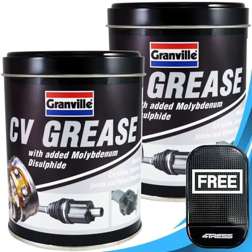 Granville 2 x 500g CV Grease Moly Lithium Lubricant Reduces Car CV Joints Wheel Bearings Increases Component Life with 4Tress Non Slip Car Dash Mat (4T-GV-0168A)
