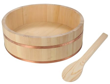 KELUNIS Reisschale Aus Holz Japanische Sushi Reis Essen Serving Eimer, Japanische Gerichte Sushi Eimer Wanne Sushi Reiseimer,55cm/21.6in
