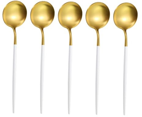 IMIKEYA 5pièces Cuillères à Soupe Pour Cuisine Porridge Et Soupe De Ustensiles Pratiques Et Faciles à Nettoyer